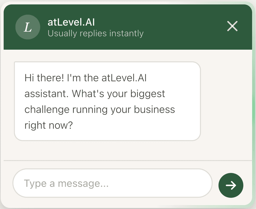 Chat widget greeting a visitor